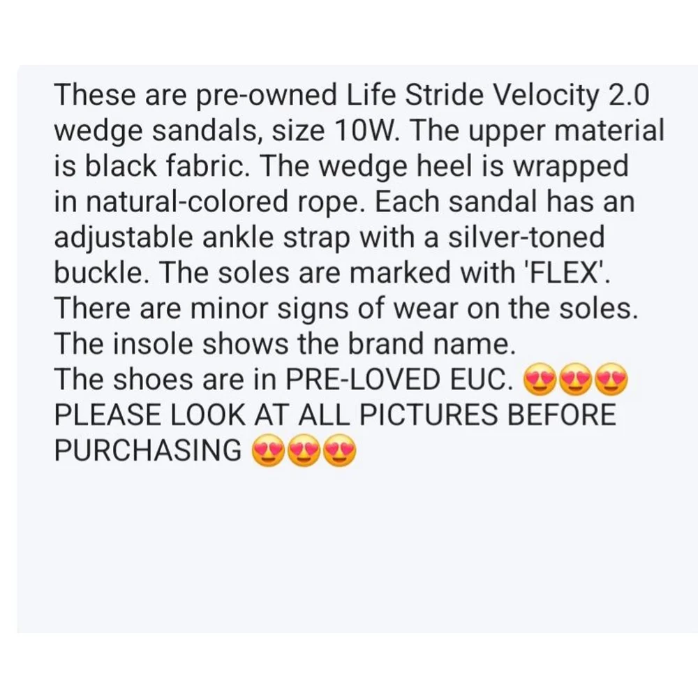 🌷EUC Women's Life Stride Black Wedge Sandals Size 10W - Picture 8 of 9